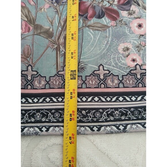 Flamingals Womens M Long Sleeve round neck floral print T-shirt with hoop zipper - Picture 9 of 14